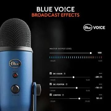 Logitech for Creators Blue Yeti USB Microphone for PC, Podcast, Gaming, Streaming - 4 Pickup Pattern, Plug and Play Condenser Computer Mic, Midnight Blue with Signature Series Waterproof Travel Case