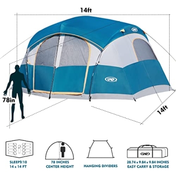 Spacious UNP 9 Person Camping Tent for Family Adventures