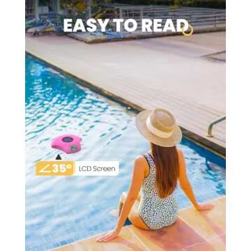 BALDR Solar Pool Thermometer Floating Easy Read, with LCD Large Digital Display, IPX-8 Waterproof, 2024 New Swimming Pool Thermometer, Gauge for Swimming Pools, Ice Bath, Hot Tubs