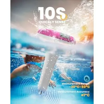 BALDR Solar Pool Thermometer Floating Easy Read, with LCD Large Digital Display, IPX-8 Waterproof, 2024 New Swimming Pool Thermometer, Gauge for Swimming Pools, Ice Bath, Hot Tubs