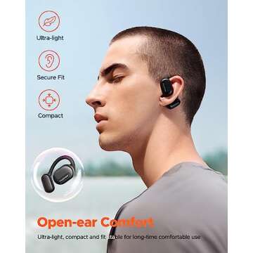 truefree O1 Open Ear Headphones Bluetooth 5.3 Wireless Open Ear Earbuds with 16.2mm Driver, Immersiv...