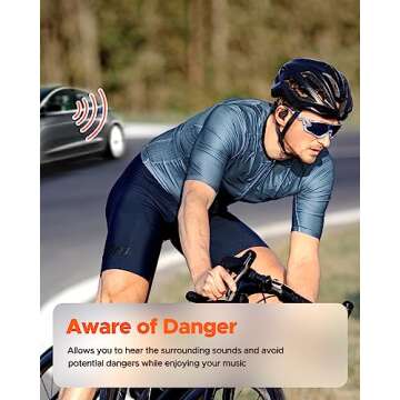 truefree O1 Open Ear Headphones Bluetooth 5.3 Wireless Open Ear Earbuds with 16.2mm Driver, Immersive Stereo Sound, Noise-Cancellation Mic for Clear Calls, 45H Playtime, for Sports Workout