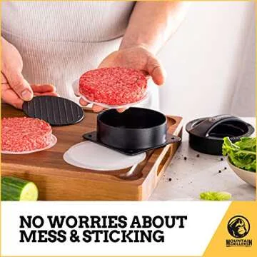 MOUNTAIN GRILLERS Hamburger Patty Paper - Wax Papers to Separate Frozen Pressed Patties - 750 Burger Sheets for Easy Release from burger patty paper - Perfect for BBQ hamburger patty press