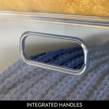 iDesign Clear Stackable Storage Bin with Handles