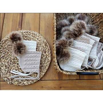 Mali Wear Baby Winter Pom Pom Hat Cotton Knitted Bonnet with Removable Faux Fur Pom Pom Unisex Kids ...