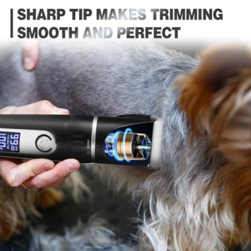 Quiet Cordless Dog Grooming Kit with LCD Display Ceramic Blades
