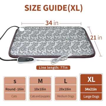 GOLOPET Large Dog Heating Pad 34x21in Waterproof Pet Heating Pad for Smart Thermostat Switch, Whelpi...