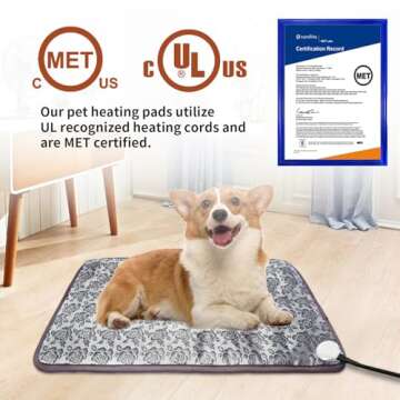 GOLOPET Large Dog Heating Pad 34x21in Waterproof Pet Heating Pad for Smart Thermostat Switch, Whelping Supplies Heated Dog Bed,Adding Wire Rope Wires Puppy Heating Pad Mat-Whelping Box for Dogs-Rose