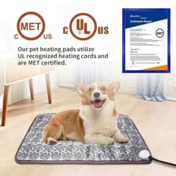 GOLOPET Large Dog Heating Pad 34x21in Waterproof Pet Heating Pad for Smart Thermostat Switch, Whelping Supplies Heated Dog Bed,Adding Wire Rope Wires Puppy Heating Pad Mat-Whelping Box for Dogs-Rose