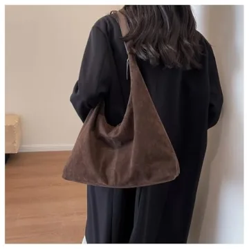 Stylish Suede Handbag for Women with Large Capacity