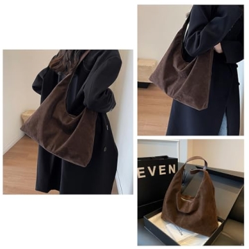 Stylish Suede Handbag for Women with Large Capacity
