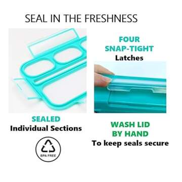 Bento Lunch Box Kids & Adult: Leakproof Containers for Boys & Girls with 6 Compartments - School, Daycare, Meal Planning Portion Control Container, BPA-Free Boxes, Utensils, Blue & Pink Set