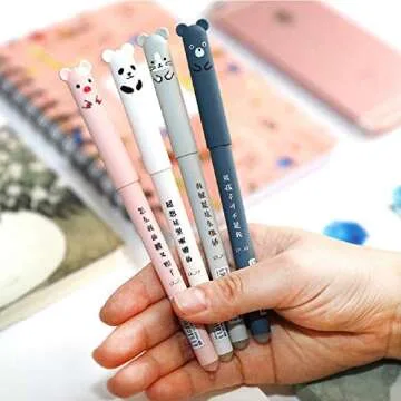 8pcs Cute Kawaii Cartoon Cat Pig Bear Panda Animal Gel Ink Pen Ballpoint Blue Ink Student Pens Rolle...