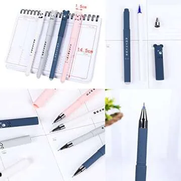 8pcs Cute Kawaii Cartoon Cat Pig Bear Panda Animal Gel Ink Pen Ballpoint Blue Ink Student Pens Rollerball Pens for Student Gift Stationery Office Supplies, Erasable Pens Friction Erasable Pen