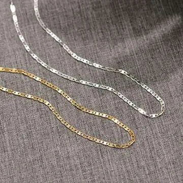 MEVECCO Gold Plain Chain Choker Necklace,14K Gold Plated Dainty Cute Link Lace Thin Clavicle Chain Long Necklace Delicate Fashion Choker Necklace Jewelry Gift for Women