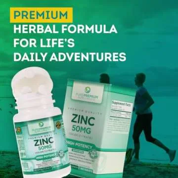 PurePremium Natural Zinc 50mg Supplements for Men & Women - High Potency Vitamin Zinc Citrate/Oxide for Adults, Immune Antioxidant, Energy Support - 100 Tablets