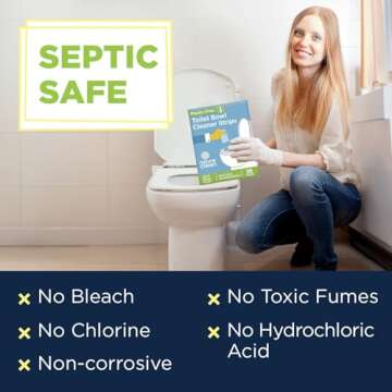Nature Clean Non-Toxic Toilet Bowl Cleaners Strips 36 count, Plastic-Free Packaging, Natural Toilet Cleaner Septic Safe, Refresh Toilets & Bathroom. No Splash