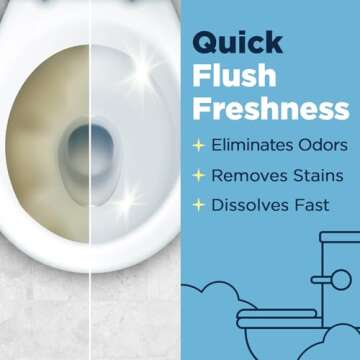 Nature Clean Non-Toxic Toilet Bowl Cleaners Strips 36 count, Plastic-Free Packaging, Natural Toilet Cleaner Septic Safe, Refresh Toilets & Bathroom. No Splash