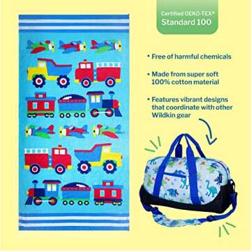 Wildkin Cotton Beach Towel for Kids - Fun & Cozy