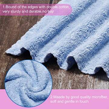 Satinior 6 Pieces Face Wash Cloth 12 x 12 in Makeup Remover Cloths Towel Coral Velvet Facial Microfiber Fabric Soft Fast Drying Facial Cleansing Towel for Face
