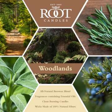 Root Candles Fall Scented Candles Honeycomb Glass Premium 3-Wick Handcrafted Beeswax Blend Candle, 1...