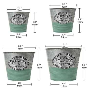 Briful Vintage Galvanized Buckets for Decor and Plants