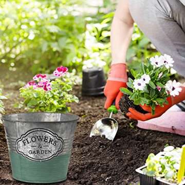 Briful Vintage Galvanized Buckets for Decor and Plants