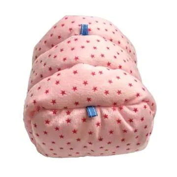 WOWOWMEOW Guinea Pig Cave Bed Small Animals Warm Cage Hanging Bed for Rat, Chinchilla, Hedgehog, Rabbit (M, Star-Pink)