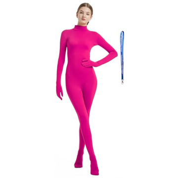 Full Bodysuit With Zipper Helper for Women's Costume – Spandex Stretch Zentai Unitard in Hot Pink