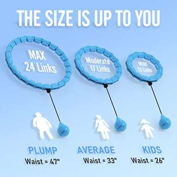 JKSHMYT Weighted Hula Circle Hoops for Adults Weight Loss, Infinity Fitness Hoop Plus Size 47 Inch, ...