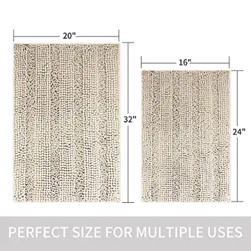 TENGTENGLINK Ultra Absorbent Non Slip Bath Mat 16x24