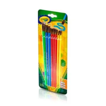 Crayola Kids Paint Brush Set (8ct), Painting Supplies for Kids, Assorted Sizes, Kids Arts & Crafts Supplies for Elementary & Preschool