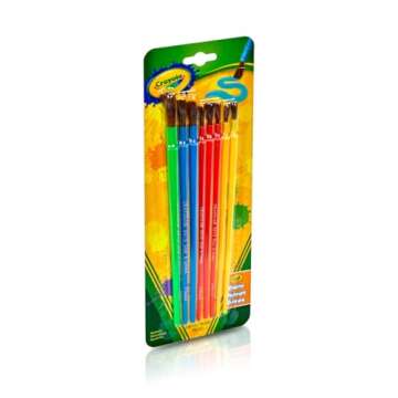 Crayola Kids Paint Brush Set (8ct), Painting Supplies for Kids, Assorted Sizes, Kids Arts & Crafts Supplies for Elementary & Preschool