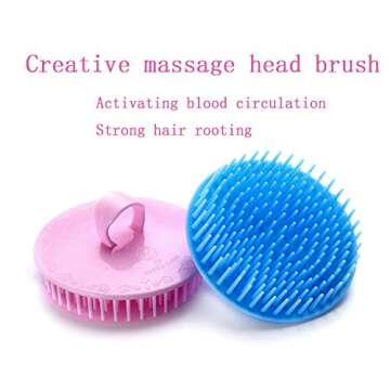 Aroveea Hair Scalp Brush Dandruff Cleaning Brush Shower Scalp Shampoo Brush Scalp Massager Pack of 4...