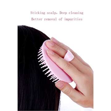 Aroveea Hair Scalp Brush Dandruff Cleaning Brush Shower Scalp Shampoo Brush Scalp Massager Pack of 4(Blue and Pink)