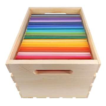 Stylish Unfinished Wood Crate for Home Storage 18x12.5x9.5