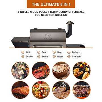 Z Grills ZPG-1000D 2020 New Model 8 in 1 BBQ Grill Auto Temperature Control, 1000 sq in Bronze