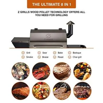 Z Grills ZPG-1000D 2020 New Model 8 in 1 BBQ Grill Auto Temperature Control, 1000 sq in Bronze
