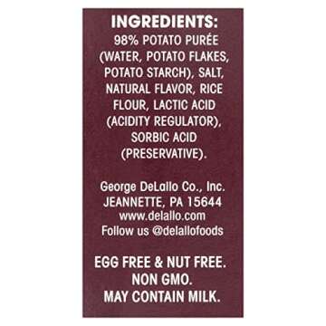 DeLallo Gluten-Free Potato & Rice Gnocchi, 16oz Box, 6-Pack