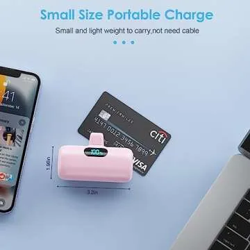 Small Portable Charger for iPhone,Upgraded 5000mAh PD Fast Charging Power Bank,Mini Battery Pack Backup Charger Compatible with iPhone 14/14 Pro Max/13/13 Pro/12 Pro/11/XS/XR/X/8/7/6 etc-Pink