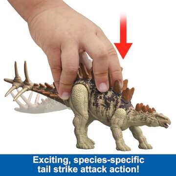 Mattel Jurassic World Strike Attack Dinosaur Toy with Single-Strike Action & Movable Joints, Tuojian...