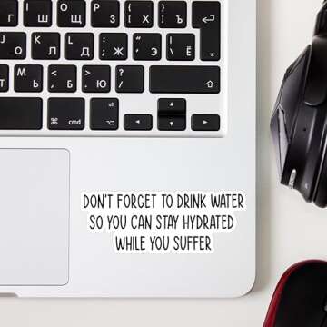 Funny Hydration Stickers for Laptop Water Bottles
