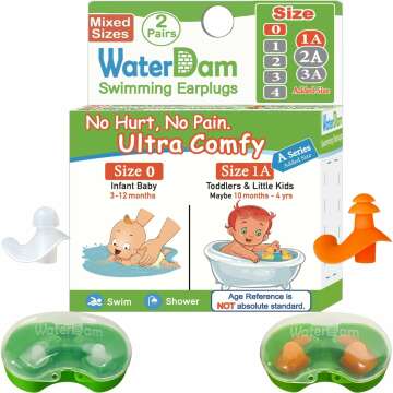 WaterDam Swimming Ear Plugs for Babies & Toddlers - Ultra Comfy & Waterproof