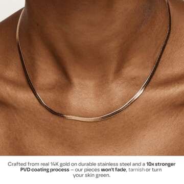 Hey Harper Herringbone Necklace - Waterproof 14K Gold Jewelry
