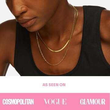 Hey Harper Herringbone Necklace - Waterproof 14K Gold Jewelry