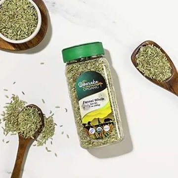 Dwaraka Organic - Fennel Seeds, 7oz, Healthy, Organic, Non GMO, All Natural