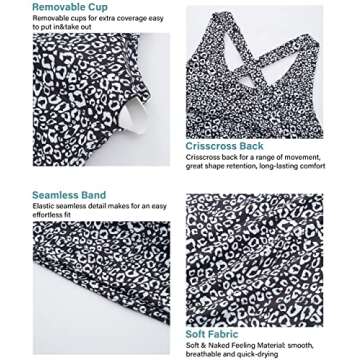 JOYSPELS Sports Bras for Women Extra Comfort Criss-Cross Back Padded Workout Tops for Women Medium Support