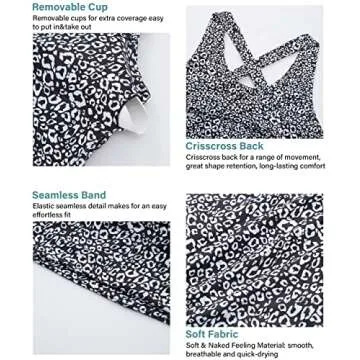 JOYSPELS Sports Bras for Women Extra Comfort Criss-Cross Back Padded Workout Tops for Women Medium Support