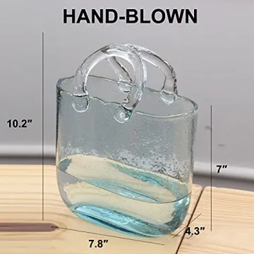 DUEBEL Handmade Glass Vase - Unique Handbag-Shaped Design