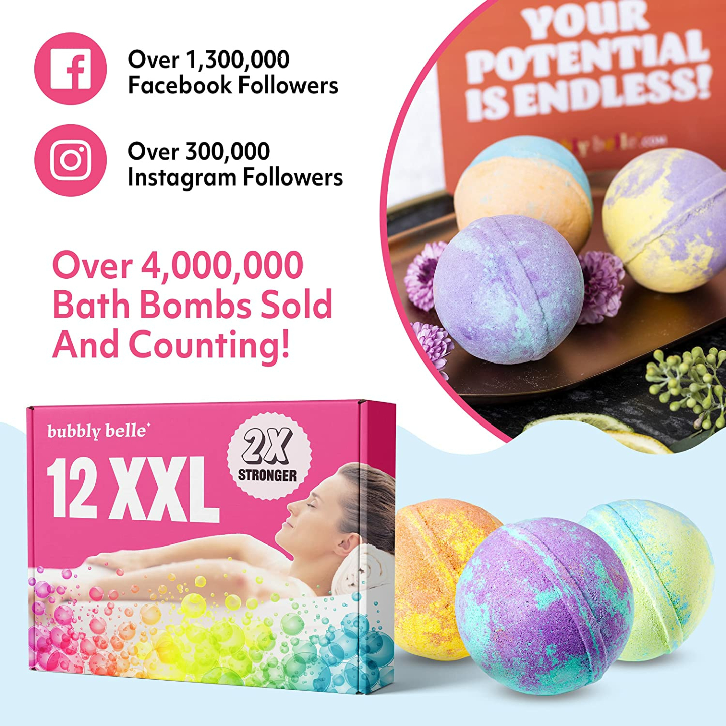 Bubbly Belle: 12 Aromatherapy Bath Bombs Gift Set